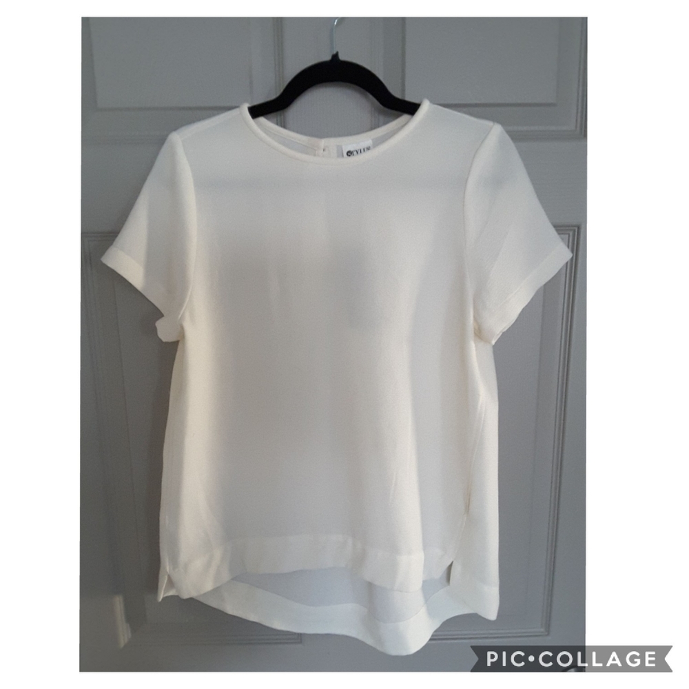 Stylus Off White Short Sleeve Blouse